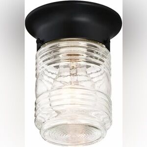 Design House 587220 Jelly Jar 1-Light Outdoor Flush Mount Ceiling Light